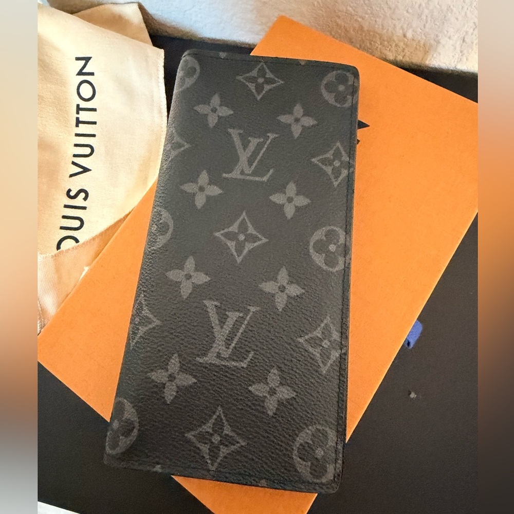 Louis Vuitton Black and Gray Monogram Long Wallet